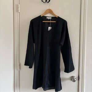 NWT Amiani Black Cotton Beach Cover Up L/XL